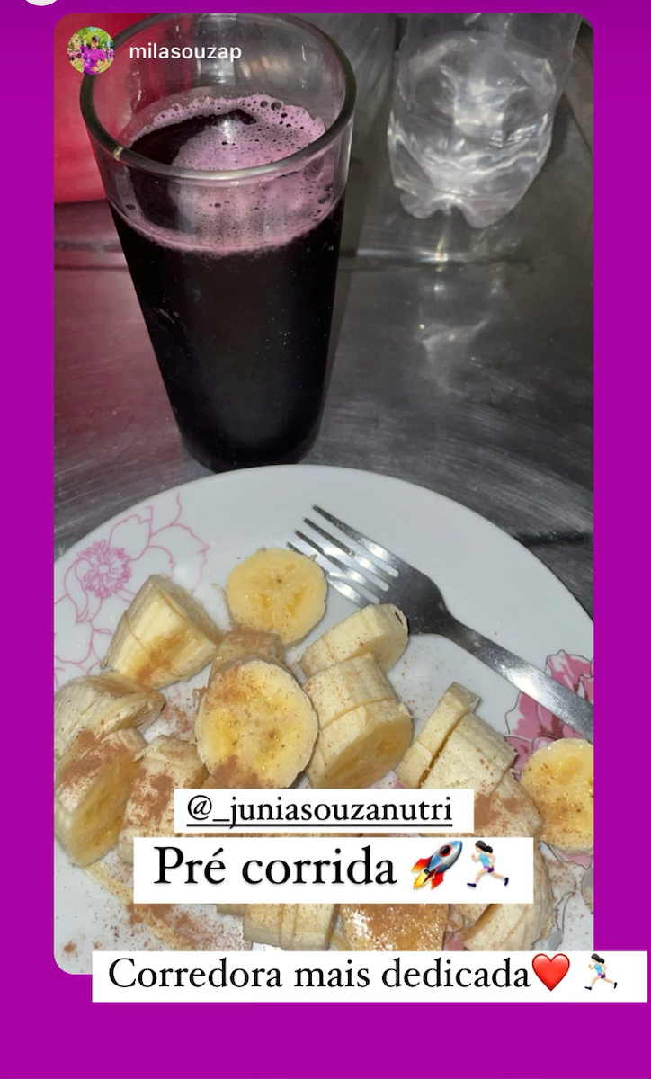 Story de paciente marcando a nutricionista Junia Souza